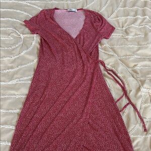 Hollister Red Midi Sundress V-Neck Short Sleeve